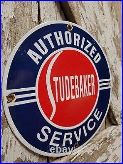 Vintage Studebaker Porcelain Sign Old Authorized Service Dealer Automobile Cars