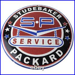 Vintage Studebaker Sign Packard Service Automobile Gas Pump Porcelain Sign