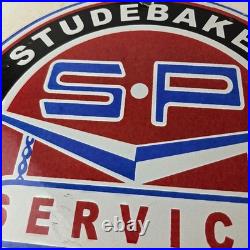 Vintage Studebaker Sign Packard Service Automobile Gas Pump Porcelain Sign
