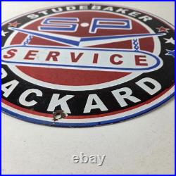 Vintage Studebaker Sign Packard Service Automobile Gas Pump Porcelain Sign