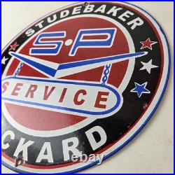 Vintage Studebaker Sign Packard Service Automobile Gas Pump Porcelain Sign