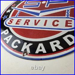 Vintage Studebaker Sign Packard Service Automobile Gas Pump Porcelain Sign