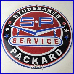 Vintage Studebaker Sign Packard Service Automobile Gas Pump Porcelain Sign