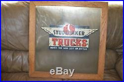 Vintage Studebaker Trucks Garage Office Door Privacy Window Glass Sign 1/5