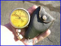 Vintage Studebaker original automobile Tire gauge Accessory with pouch auto tool