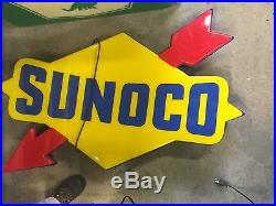 Vintage Sunoco Lighted Sign Canopy Gas Oil Garage Car Service Station