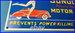 Vintage Sunoco Mercury Made Sign Auto Gas Pump Plate Porcelain Motor Oil Sign
