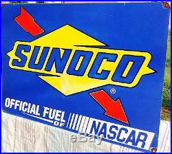 Vintage Sunoco NASCAR Fuel Gasoline Oil Sign. Vintage Nascar Car Racing Sign
