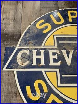 Vintage Super Chevrolet Service 20 Porcelain Metal Car, Truck Gasoline Oil Sign