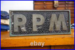 Vintage Tachometer RPM Gauge Car Club Plaque Sign Embossed hot rat rod Original