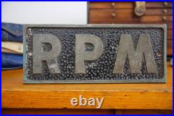 Vintage Tachometer RPM Gauge Car Club Plaque Sign Embossed hot rat rod Original