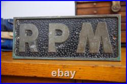 Vintage Tachometer RPM Gauge Car Club Plaque Sign Embossed hot rat rod Original