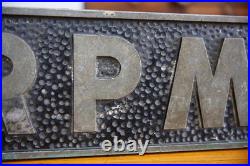 Vintage Tachometer RPM Gauge Car Club Plaque Sign Embossed hot rat rod Original