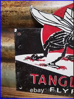 Vintage Tanglefoot Porcelain Sign Fly Paper Bug Mosquito Auto Gas Oil Service