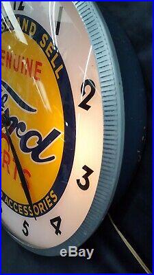Vintage Telesign Inc. Ford Genuine Parts & Accessories Round Wall Clock