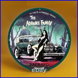 Vintage The Addams Family Porcelain Gas Service Station Auto Pump Plate Sign