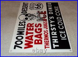 Vintage Thirsty's Diner Us Route 66 Truck Stop 12 Metal Gasoline & Oil Sign Car