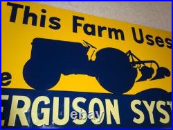 Vintage This Farm Uses The Ferguson System Ford Tractor 15.5 Metal Gas Oil Sign