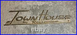 Vintage Town House By Rollohome Plated Emblem Mobile Home RV Sign