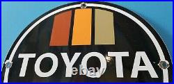 Vintage Toyota Motor Co Porcelain Gas Auto Sales Service Dealership Sign