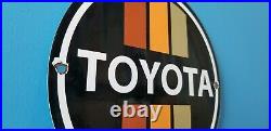 Vintage Toyota Motor Co Porcelain Gas Auto Sales Service Dealership Sign