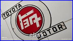 Vintage Toyota Motor Co Porcelain Gas Automobile Sales Service Dealership Sign @