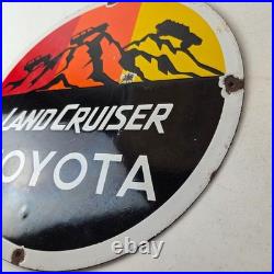 Vintage Toyota Sign Automobile Land Cruiser Gas Pump Dealer Porcelain Sign Vintage Toyota Sign Automobile Land Cruiser Gas Pump Dealer Porcelain Sign