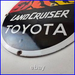 Vintage Toyota Sign Automobile Land Cruiser Gas Pump Dealer Porcelain Sign Vintage Toyota Sign Automobile Land Cruiser Gas Pump Dealer Porcelain Sign