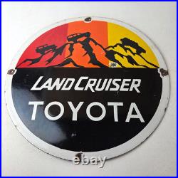 Vintage Toyota Sign Automobile Land Cruiser Gas Pump Dealer Porcelain Sign Vintage Toyota Sign Automobile Land Cruiser Gas Pump Dealer Porcelain Sign