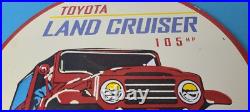 Vintage Toyota Sign Automobile Land Cruiser Motors Gas Pump Porcelain Sign