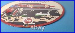 Vintage Toyota Sign Automobile Land Cruiser Motors Gas Pump Porcelain Sign