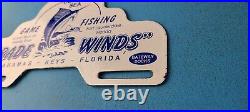 Vintage Trade Winds Porcelain Florida Gas License Plate Topper Auto Sign