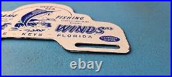 Vintage Trade Winds Porcelain Florida Gas License Plate Topper Auto Sign