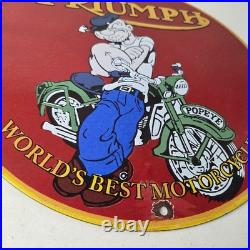 Vintage Triumph Porcelain Sign Automobiles Popeye Automobilia Advertising
