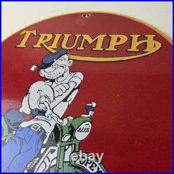 Vintage Triumph Porcelain Sign Automobiles Popeye Automobilia Advertising