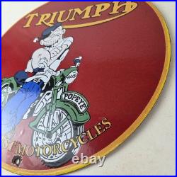 Vintage Triumph Porcelain Sign Automobiles Popeye Automobilia Advertising Vintage Triumph Porcelain Sign Automobiles Popeye Automobilia Advertising