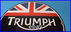 Vintage Triumph Sign Porcelain Automobiles British Mechanic Gas Oil Pump Sign