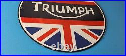 Vintage Triumph Sign Porcelain Automobiles Sign Mechanic Gas Oil Pump Sign
