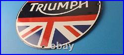 Vintage Triumph Sign Porcelain Automobiles Sign Mechanic Gas Oil Pump Sign