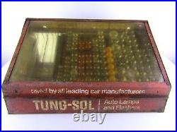 Vintage Tung-Sol Auto Lamps And Flashers Display Case Advertising with Bulbs