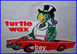 Vintage Turtle Wax Turtle In Convertible 12 Metal Car Wash Gasoline & Oil Sign