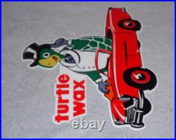 Vintage Turtle Wax Turtle In Convertible 12 Metal Car Wash Gasoline & Oil Sign
