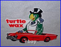 Vintage Turtle Wax Turtle In Convertible 12 Metal Car Wash Gasoline & Oil Sign