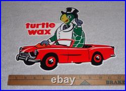 Vintage Turtle Wax Turtle In Convertible 12 Metal Car Wash Gasoline & Oil Sign