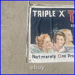 Vintage Tydol Banner Cloth Oil Gas Signed Bradshaw Crandell Ladies Car Large 56