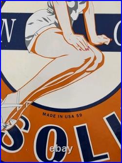 Vintage Union Oil Porcelain Sign Aviation Gasoline Car Motor Service Supply 12