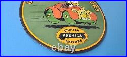 Vintage United Motor Service Porcelain Gas Oil Chevy Auto Service Pump Auto Sign