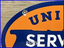 Vintage United Motor Services Porcelain Sign Gas Station Pump Motor Oil Auto