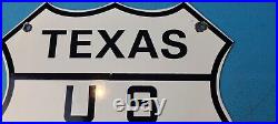 Vintage Us Route 66 Porcelain Automobile Gasoline Highway Texas Road Shield Sign
