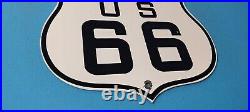 Vintage Us Route 66 Porcelain Automobile Gasoline Highway Texas Road Shield Sign